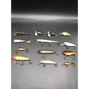 VTG Collection Lot Of 13 Different Topwater Fishing Lure Jitterbug L & S Spin